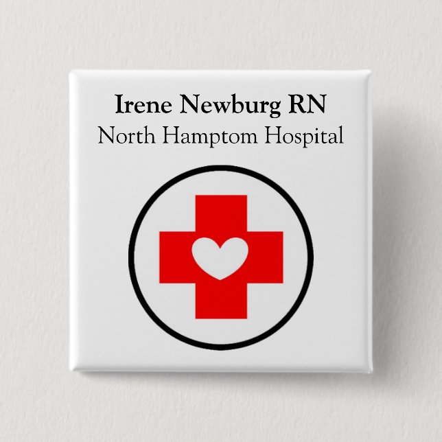 Nurse's Name Badge and Logo or Symbol Button (Front)