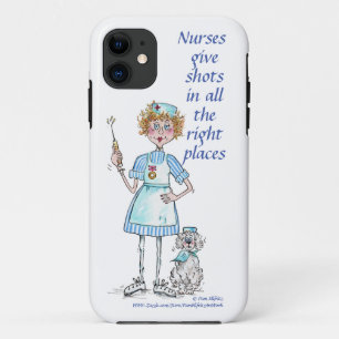 Nurses, needle and poodle giving vaccinations    iPhone 11 case