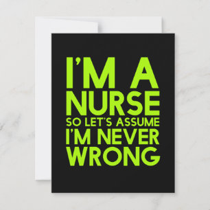 Nurses never go wrong funny gifts for health worke thank you card