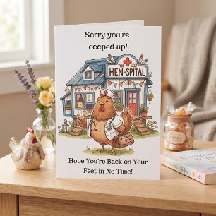 Nurse's Orders Get Well Soon Funny Chicken Card
