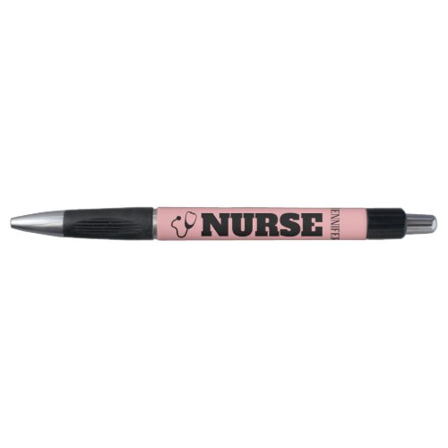 Nurses Personalized Stethoscope Coral Pink Pen