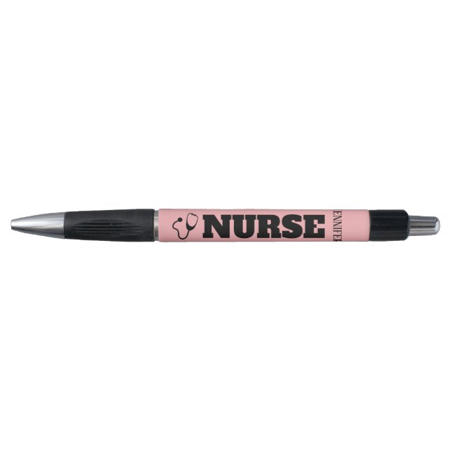 Nurse's Personalized Stethoscope Coral Pink Pen (Front)