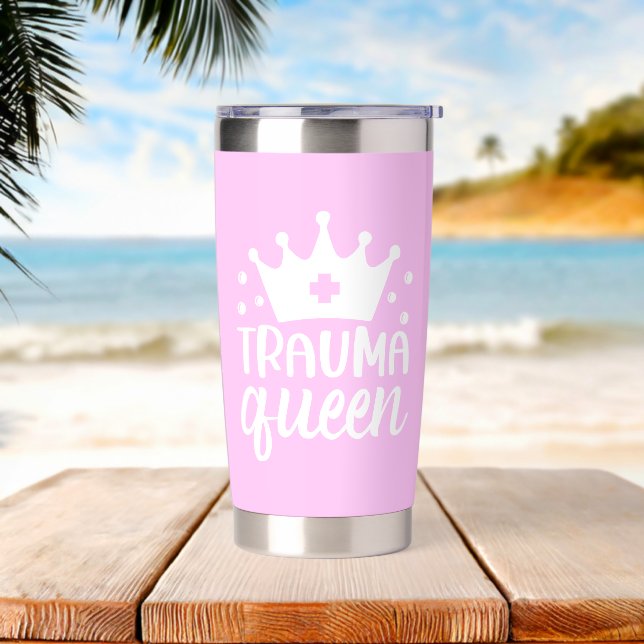 nurses pink cute gift simple crown  insulated tumbler (Beach)