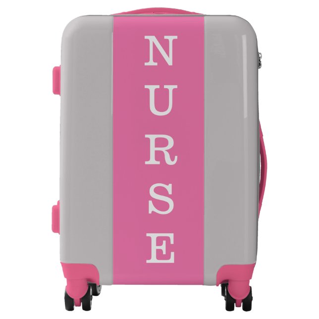 Nurse's Pink Grey Suitcase (Front)