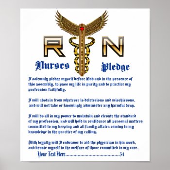 Nurses Pledge 11x13 Please View About Design Poster by DAEVEGAS at Zazzle