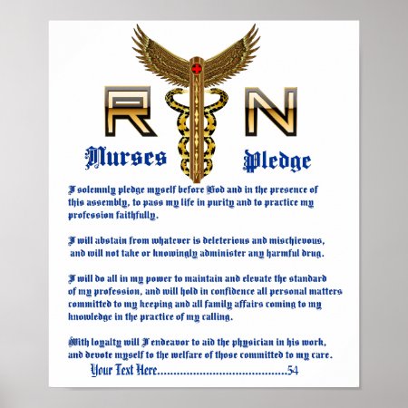Nurses Pledge 11x13 Please View About Design Poster