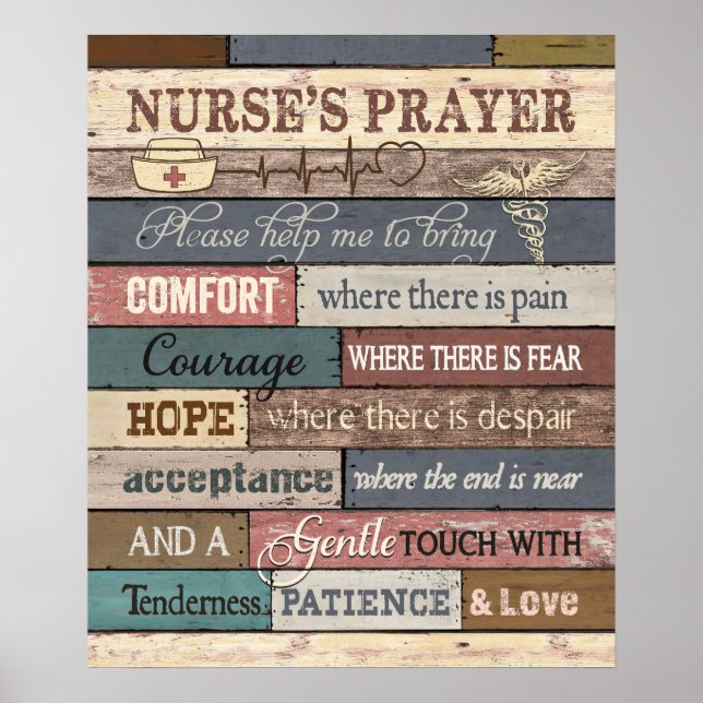 Nurse's Prayer Inspirational & Motivational Poster (Front)