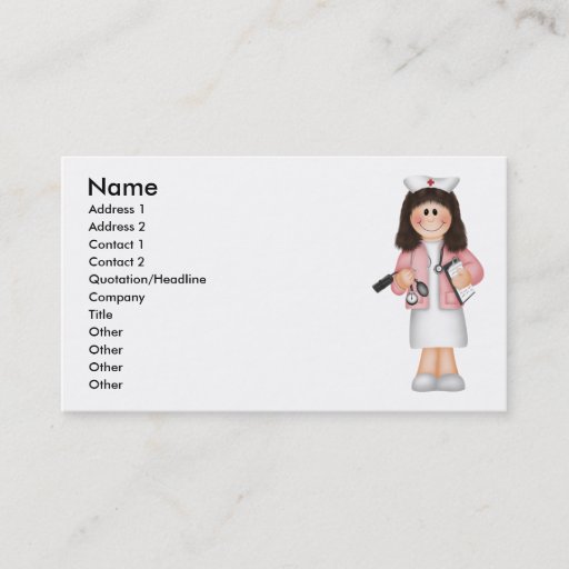 Customizable Nurse's Profile Card Business Card Template
