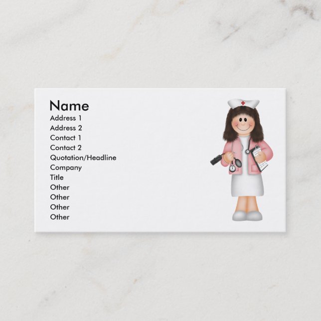 Nurse's Profile Card (Front)