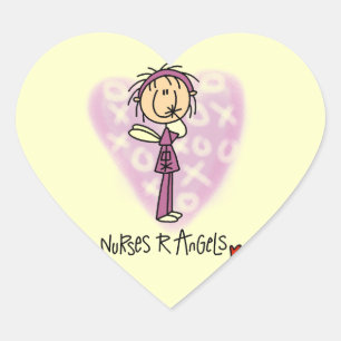 Nurses R Angels T-shirts and Gifts Heart Sticker