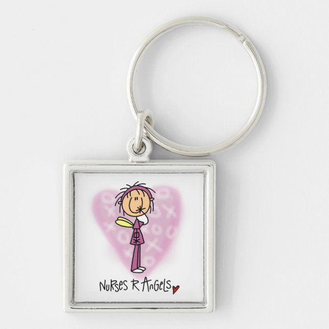 Nurses R Angels T-shirts and Gifts Keychain (Front)