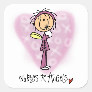 Nurses R Angels T-shirts And Gifts Square Sticker by nurse_doctor at Zazzle