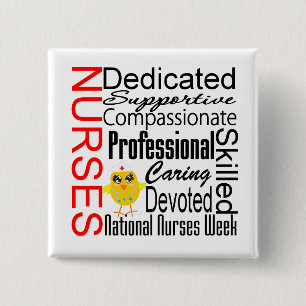 Nurses Recognition Collage:  National Nurses Week Pinback Button
