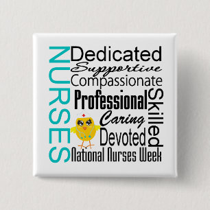 Nurses Recognition Collage - National Nurses Week Pinback Button