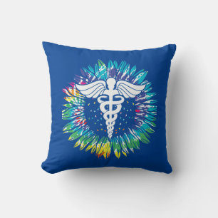 Nurses Retro Sunflower Throw Pillow