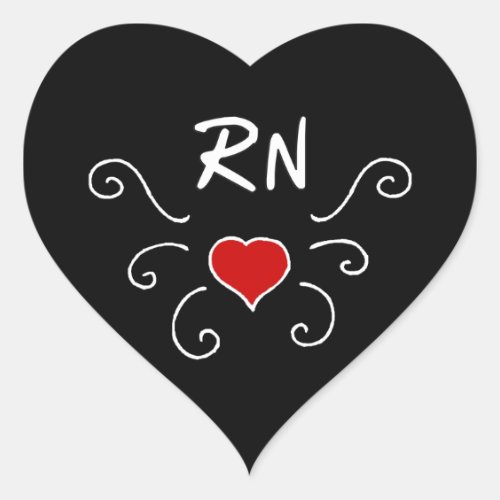 Nurses RN Love Tattoo Heart Sticker