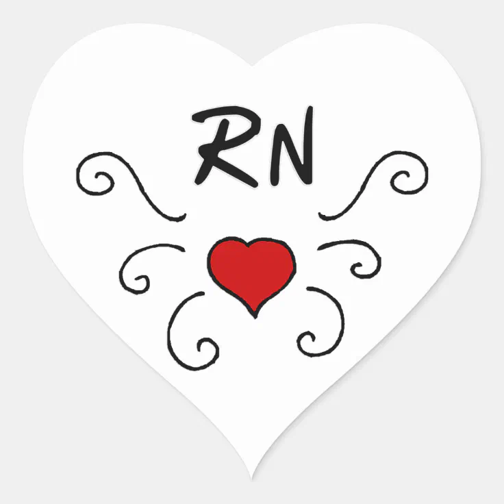 Nurses RN Love Tattoo Heart Sticker | Zazzle