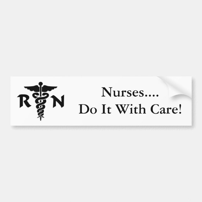 Nurses RN Medical Symbol Bumper Sticker (Front)