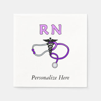 Nurses RN Stethoscope Paper Napkins