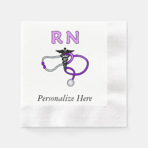 Nurses RN Stethoscope Paper Napkins