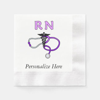 Nurses RN Stethoscope Paper Napkins
