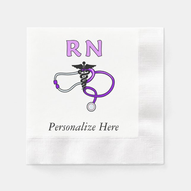 Nurses RN Stethoscope Paper Napkins (Front)