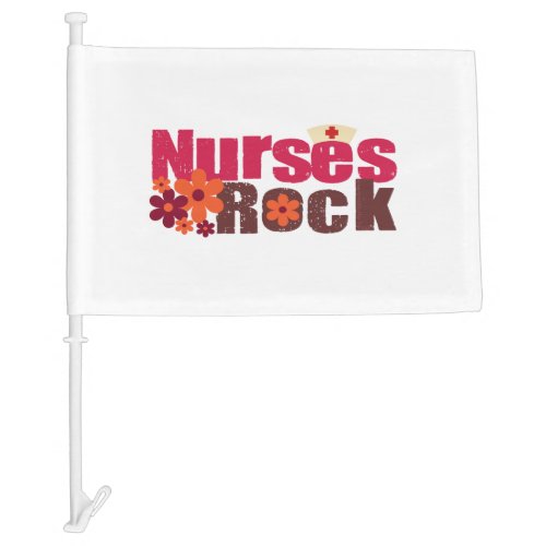 Nurses Rock Car Flag