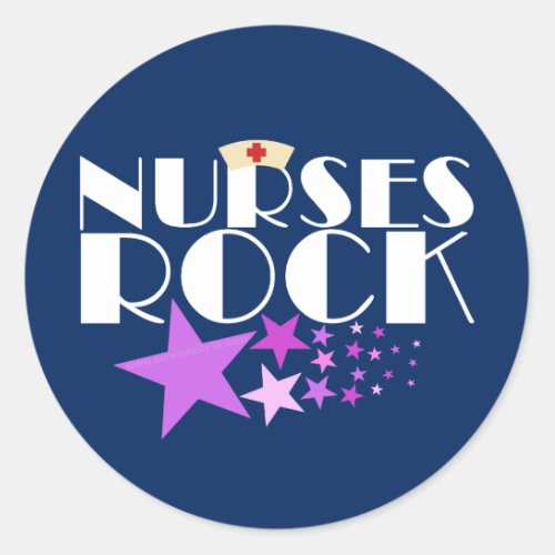 Nurses Rock Classic Round Sticker