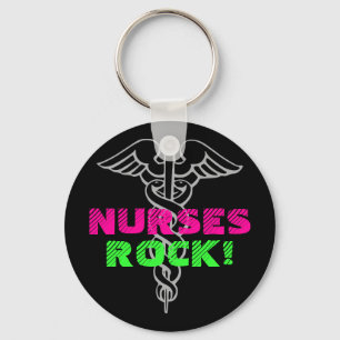 Nurses Rock Keychain Neon colors