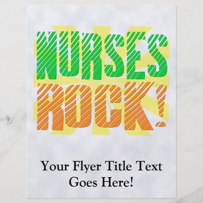 Nurses Rock, Orange and Green Fun Flyers