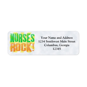 Nurses Rock, Orange and Green Fun Label