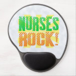Nurses Rock, Orange And Green Gel Mouse Pad at Zazzle