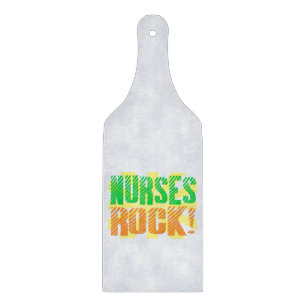 Nurses Rock, Orange/Green Fun Nurse Cutting Board