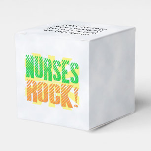 Nurses Rock, Orange/Green Fun Nurse Favor Boxes