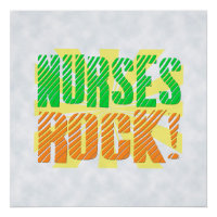 Nurses Rock, Orange/Green Fun Nurse