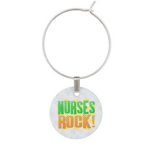 Nurses Rock OrangeGreen Fun Nurse Wine Charm