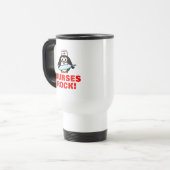 Nurses Rock penguin travel mug | nursing week gift (Front Left)