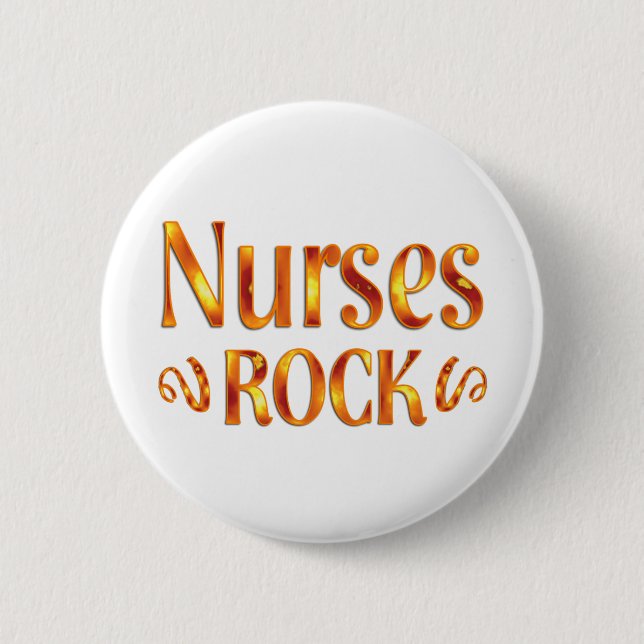 Nurses Rock Pinback Button (Front)