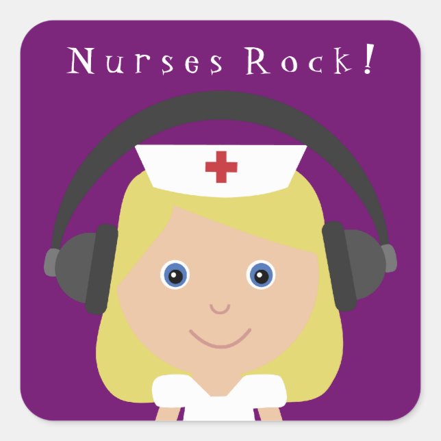 Nurses Rock! Square Sticker (Front)