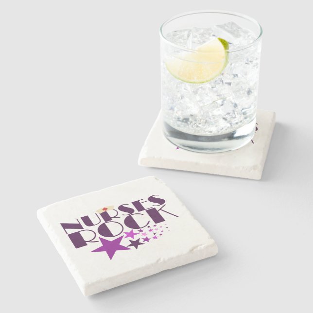 Nurses Rock Stone Coaster (Side)
