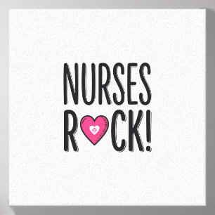 Nurses Rock Vintage Nurse Heart Vector Design_1 Canvas Photo Tile