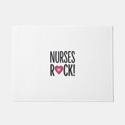 Nurses Rock Vintage Nurse Heart Vector Design_1 Doormat