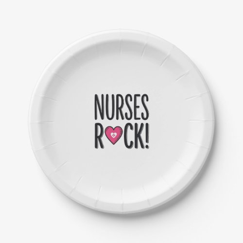 Nurses Rock Vintage Nurse Heart Vector Design_1 Paper Plates
