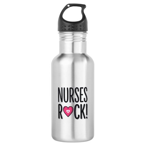 Nurses Rock Vintage Nurse Heart Vector Design_1 Stainless Steel Water Bottle
