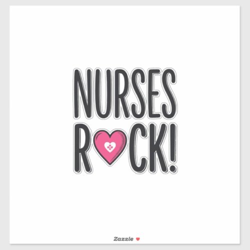 Nurses Rock Vintage Nurse Heart Vector Design_1 Sticker