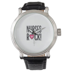 Nurses Rock Vintage Nurse Heart Vector Design_1 Watch
