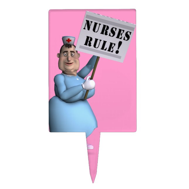 Nurses Rule! Cake Topper (Front)
