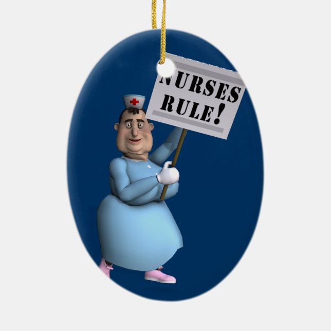 Nurses Rule! Ceramic Ornament (Back)