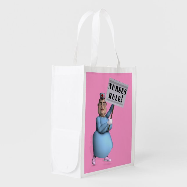 Nurses Rule! Grocery Bag (Front Side)