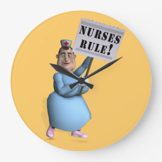 Nurses Rule! Large Clock